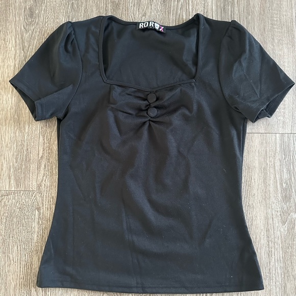 Ruby Rox Black Pinup Top Medium - Picture 2 of 7
